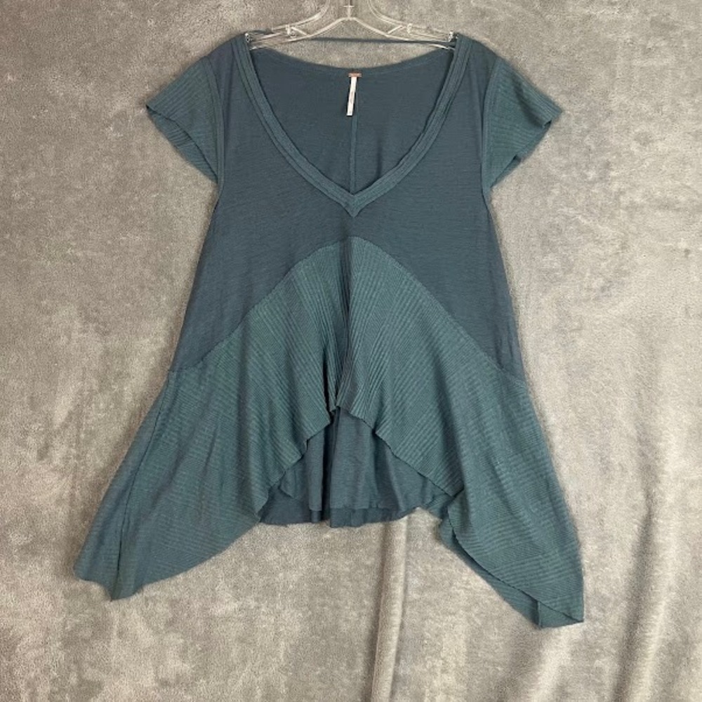 Free People Mary Anne Top‎ Womens S Flowy Oversized Boho Asymetrical Beachy